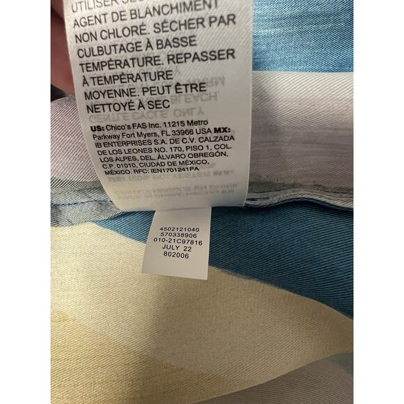 Chicos Woman’s XL 16/18 Abstract Print Button Front Long Sleeve Top Tunic Art - Picture 12 of 12